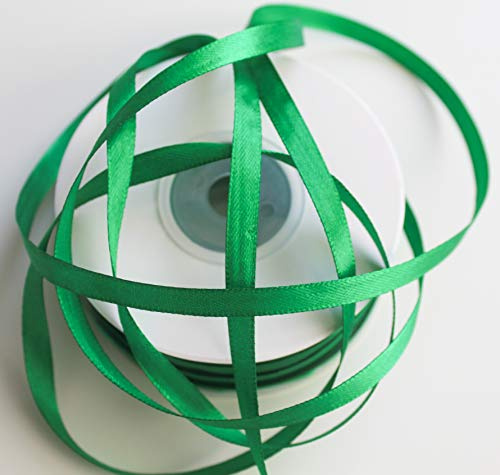 CaPiSo 100m Schleifenband 6mm Geschenkband Stoffband Dekoband Dekoration Hochzeit Glückwünsche Weihnachten (Grün, 50m)