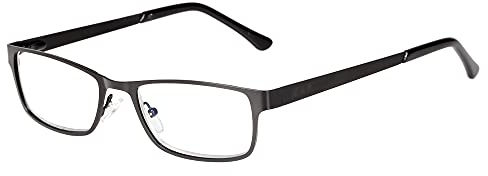 Edison & King Lesebrille Elements – schmale Metallbrille mit Premiumgläsern – entspiegelt und gehärtet (Black, +1,00 dpt)