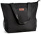 HOMESPON Large Waterproof Beach Tote Bag with Zip and Pockets for Women (Black)