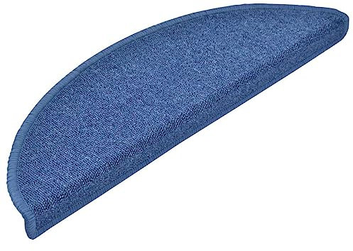 vidaXL Stufenmatten 10 STK., Treppenmatten mit Klebebändern, Treppenteppich Waschbar Faltbar, Treppenstufenmatte Treppenschutz, 56x17x3cm Blau