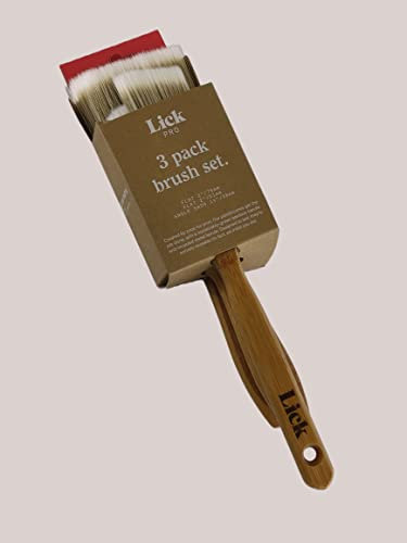 Lick Bamboo 3 Pack Paint Brush Set – Sustainable, Eco Paint Brushes, Small & Large Brushes, Gloss, Varnish, Emulsion, Paint Brush Set for Decorating, Soft Paintbrushes