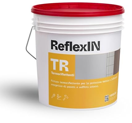 Nanocubo REFLEX IN 10L Pittura Termoriflettente per la Protezione Termica e l’Efficienza Energetica di Pareti e Soffitti Interni, Riduce Dispersione Termica, NANOTECNOLOGIA per l’Edilizia