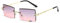 YUELUQU Retro Rahmenlose Sonnenbrille für Damen Herren Mode Retro Rechteck Brille Quadratische durchsichtige Sonnenbrille (A-Gold/Graurosa)