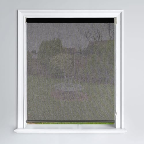 Lister Cartwright Sunscreen/Privacy Roller Blind Privacy Shades Windows Roller Blinds (Black, 60 cm Width X 165 cm Drop)