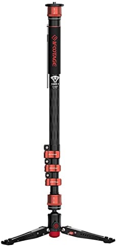 IFOOTAGE Cobra 3 Einbeinstativ Kamera C180F mit Füßen, Mini-Stativ mit Metallschnalle, Kohlefaser, Nutzlast bis zu 71,64 lbs/8 kg, Höhe 70,87/180 cm