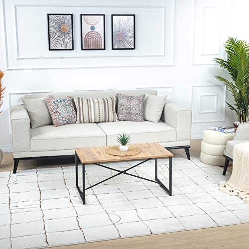 Livabliss Boden Wohnzimmer Boho, großer Schlafzimmer 200x275 cm - e für Esszimmer mit geometrischem Muster, Skandinavischer Wohnzimmer modern in Orange, Braun, Creme