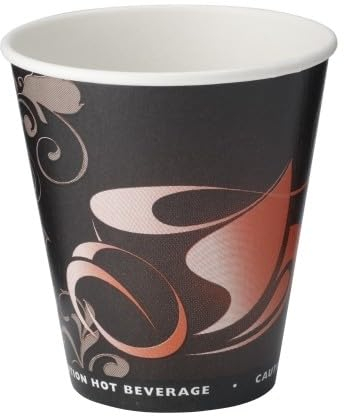 DEcorative Concepts UK Paper Coffee Cups - 50-Pack Strong Disposable Cups (8oz) Recyclable Hot/Cold Drink Cups - Lightweight Coffee, Chocolate, Teacups