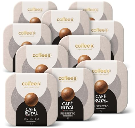 90 Coffee Balls Ristretto - Boules de café haut de gamme 100% compostable - Spécialement conçues pour l'utilisation de la machine à café CoffeB by Café Royal