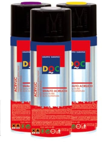 Bombe SPRAY - Peinture Acrylique - 400 ml - Pour Extérieur/Intérieur (RAL 1023 - Jaune)