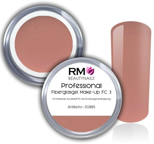 Gel UV en fibre de verre FC3 - Fibre de verre - Gel UV FC3 - Beige nude - Gel UV de construction - Extra fort - Gel de construction pour le design des ongles - 50 ml