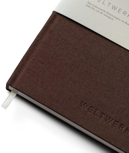 WELTWERK Notizbuch Blanko A5+ [160 Seiten] hochwertiges Notizbuch mit 120 g/m² Papier, Fadenbindung & Gewebeeinband – edles Notizheft zum Schreiben & Skizzieren – Journal Tagebuch Skizzenbuch