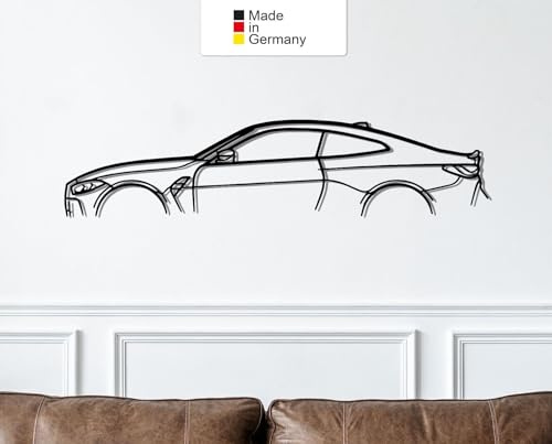for BMW M4 G82, Metall Wandbild, Wanddeko, Auto Silhouette, Metal Car Wall Art (Größe: 137 cm (54))