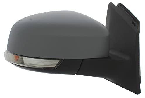 XYZ Parts Electric Power Folding Wing Door Mirror With Heated Glass Puddle Lamp Indicator Light And Primed Cover Compatible with Ford Focus Mk3 2011-2018 Drivers Side Right Hand Replacement