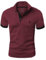 GLESTORE Kurzarm Poloshirt Herren T Shirt Männer Hemd Herren T-Shirt Sommer Polo Shirt Dunkelrot&Schwarz XL