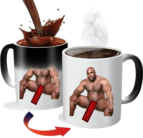 ZONSUSE Barry Wood Colour Changing Mug, Rude Heat Changing Mug, Novelty Heat Sensitive Magic Coffee Cup, Funny Gifts for Men Women Family Friend Birthday Christmas Anniversary 330ml (Barry Wood)