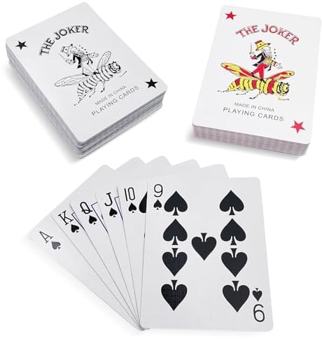 Dunkwckore 2 x 55 Karten Spielkarten, (Rot und Blau) Wasserdicht Pokerkarten, Poker Karten, Kartenspiel Mit Zwei Eckzeichen für das Geschenkpartyspiel, Texas Holdem Poker, Blackjack, Bridge