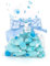 Italpak Lot de 50 Sachets Transparents Bleu et Bleu Clair, 9 x 12,5 cm, pour Nourriture, Dragées, Biscuits, Bonbons, Cadeaux