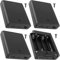 Xiatiaosann 4 AA Battery Holder USB Female Socket, 4 Slots AA Black Battery Storage Cases with Cover ON/Off Switch and USB Female Plug (4 Pack)