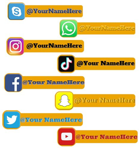 Jishiletao Adesivi per social media personalizzati con nome personalizzato, nome utente personalizzato, logo di marca, in vinile, vinile per finestrini dell'auto, trasferimento 3D UV DTF, nastro