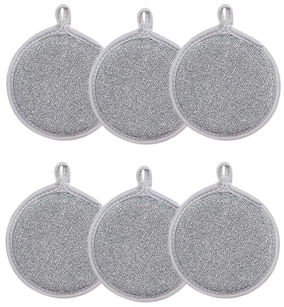 6 Stück Multipurpose Wire Dishwashing Rags,Edelstahl-Reinigungstuch-Set,Dishwashing Rags for Wet and Dry,Wiederverwendbar Topfreiniger Putzlappen,für Küche Haushalt Pfanne