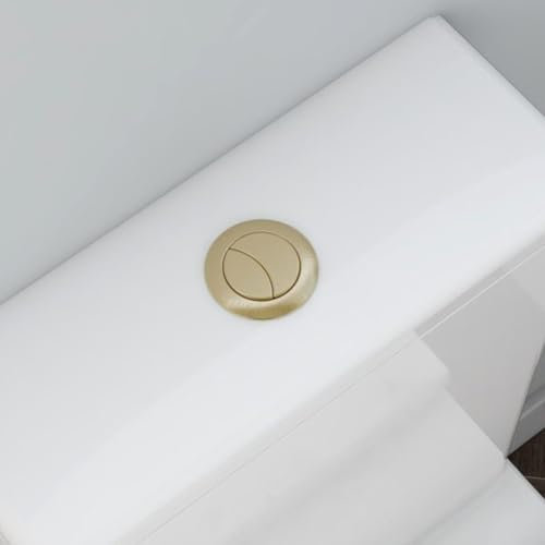 Toilet Flush Button, Gold Toilet Flush Button Replacement, 38mm Brushed Brass Gold Close Coupled Toilet Flush Cistern Button, for Cable Operated Concealed Cistern WC