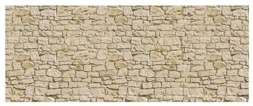 Scenolia Brise Vue imprimé Pierres Beiges, 500 x 200 cm (LXH), 100% occultant, Made in France Colliers de Fixation offerts