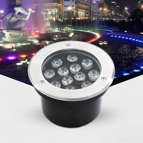 ZJIANHON Luce Subacquea interrata Luce per laghetto a LED incorporata IP68 Luci da Giardino a Bassa Tensione Impermeabili per Piscina, laghetto, Fontana, Gradino, Luce interrata (Bianco Caldo 9 W)