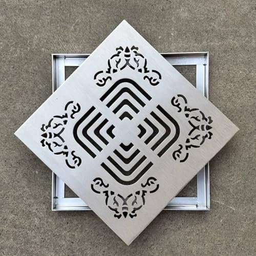 Rejilla de drenaje cuadrada de acero inoxidable 304 de 20 x 20 cm, cubierta de drenaje de alcantarillado para patio al aire libre, para bloqueo de escombros, colador de drenaje de pozo personalizable