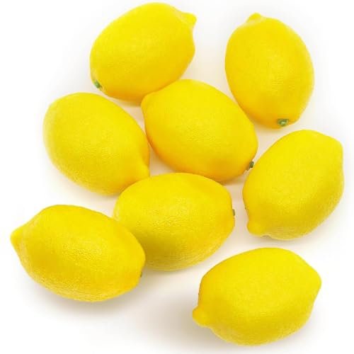 8 Pezzi Finti Limone Frutta Finta Frutta Artificiale Fresca Artificiale Limone Giallo Decorazione per la Cucina Decorazione da Tavolo Ghirlanda Natalizia Decorativo Ciotola di Frutta