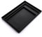 WOPPLXY Rectangular Serving Tray Set of 3, Reusable Plastic Serving Black Tray, Snack Dinner Kitchen Trays for Food Serving