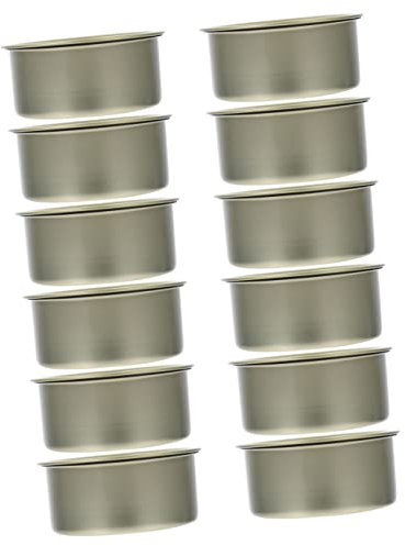 HOMOBABE 12pcs Food Grade Tinplate Food Storage Tins Self-seal Lids Metal Round Cookie and Meat Tins Reusable Dessert and Containers for Kitchen and Pantry