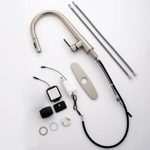 LKYAQJKGQ Grifo de Cocina Manos Libres sin Contacto con Sensor de Movimiento, Control automático del Flujo de Agua, práctico rociador extraíble