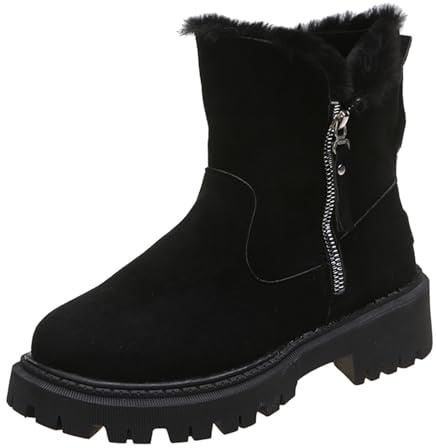 Anfibi Donna Stivali da con Tacco Grosso Stivaletti Bassi Plateau Pioggia Gomma Strass