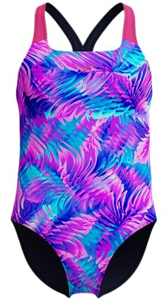 Speedo Powerback-Badeanzug für Mädchen, Margarita, Pink/Peacoat