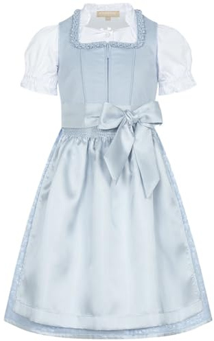 Krüger Kinderdirndl Oceana hellblau | Schlichtes Dirndl für Mädchen | inkl Bluse