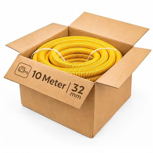Microsafe® Saugschlauch DN32 (32 mm Innen / 38 mm Außen) – 10 Meter – 2-schichtiger, trittfester & flexibler Staubsaugerschlauch für Nass- & Trockensauger, Werkstatt & Baustelle