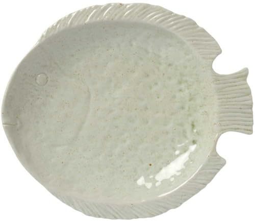 IB Laursen Servierplatte OCEAN Fisch Form Weiß Keramik 34x30 cm Tablett Teller