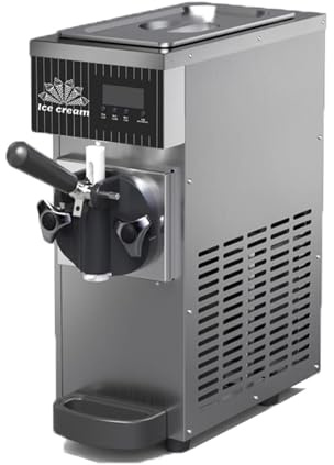Commercial Soft Serve Ice Cream Machine – 4-8KG/h Output, 450W/750W, LED Display, Ice Cream Maker, Countertop Compressor Dispensers for Restaurants & Cream Shops Grey-450W,Silver,02