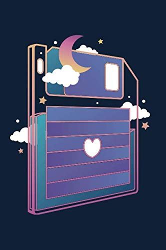 Notebook: Kawaii Floppy Disk Journal Diary | Cute Retro Synthwave Vaporwave Aesthetic | 120 Dotted Dot Grid Pages | A5 6x9 Inches