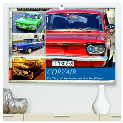 CORVAIR - Ein Chevy mit Heckmotor und ohne Heckflossen (hochwertiger Premium Wandkalender 2026 DIN A2 quer), Kunstdruck in Hochglanz: Der US-Oldtimer Chevrolet Corvair auf Kuba (CALVENDO Mobilitaet)