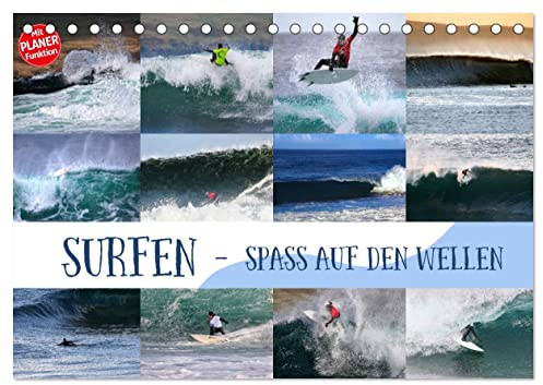 Surfen - Spaß auf den Wellen (Tischkalender 2026 DIN A5 quer), CALVENDO Monatskalender: Surf-Spaß für zuhause (CALVENDO Sport)