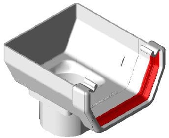 Square Gutter Stop End Outlet White