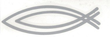 Christliche Geschenkideen °*1014 Aufkleber Fisch Silber Doppel-Kontur