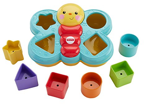 Fisher-Price CDC22 - Sortierspaß-Schmetterling, verschiedene Formen sortieren, Babyspielzeug ab 6 Monaten
