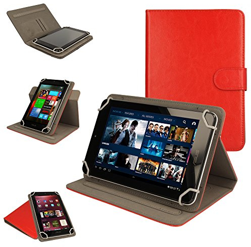 TECHGEAR® [Cosmic (8) Étui Universel pour Tablette Linx 8 Pouces - 360 Degrés de Rotation, Housse Amovible avec Stand de Visualisation (Rouge)