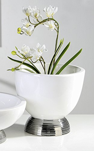 Casablanca Vase Primero weiß Sockel mit Platindekor