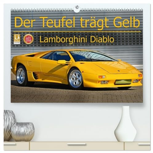 Der Teufel trägt Gelb - Lamborghini Diablo (hochwertiger Premium Wandkalender 2026 DIN A2 quer), Kunstdruck in Hochglanz: Brachiale Eleganz eines Oldtimers (CALVENDO Mobilitaet)