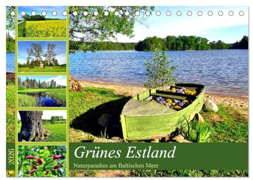 Grünes Estland - Naturparadies am Baltischen Meer (Tischkalender 2026 DIN A5 quer), CALVENDO Monatskalender: Natur pur im Norden und im Süden Estlands (CALVENDO Natur)