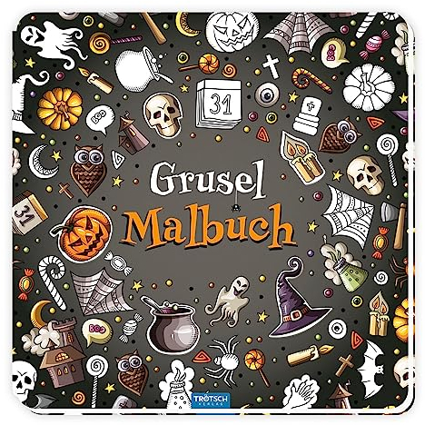 Trötsch Gruselmalbuch mit Stickern: Halloween Malbuch Sticker Grusel Bastelheft Beschäftigungsbuch