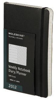 Moleskine 2012 Agenda Weekly Notebook 12 mesi - Copertina morbida nera - Pocket